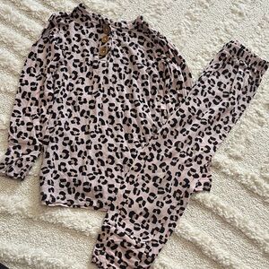 Posh Peanut Leopard Print Kids Pajamas